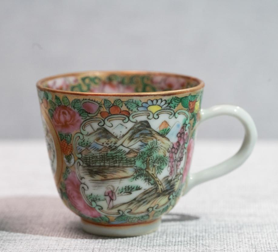 DSC03533-广彩开光山水花卉纹杯碟-珐琅