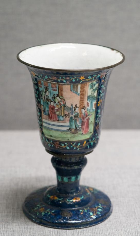 DSC03911-蓝地透明珐琅贴银箔高足杯-清-珐琅