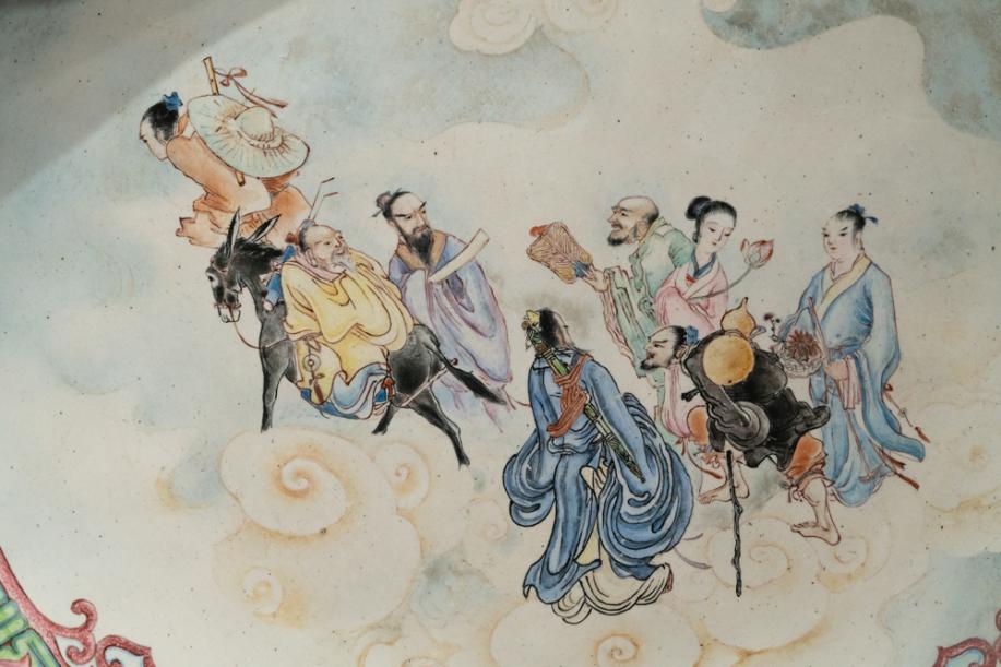 DSC03639-八仙过海图盘-清-珐琅