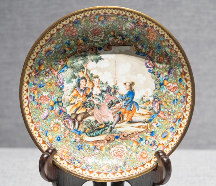 DSC03892-开光西洋人物图碗碟-清-珐琅