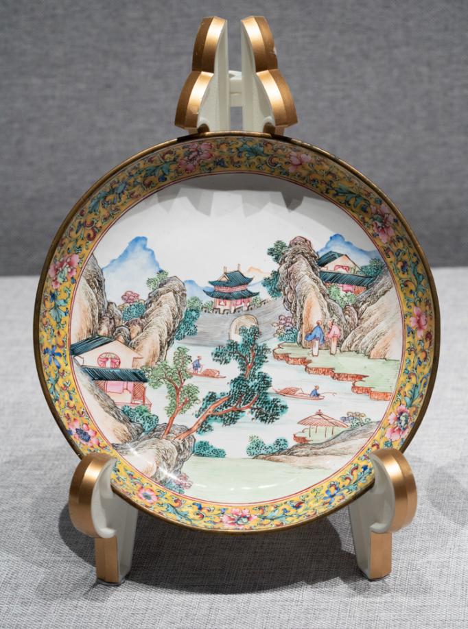 DSC03670-山水图盘-清-珐琅